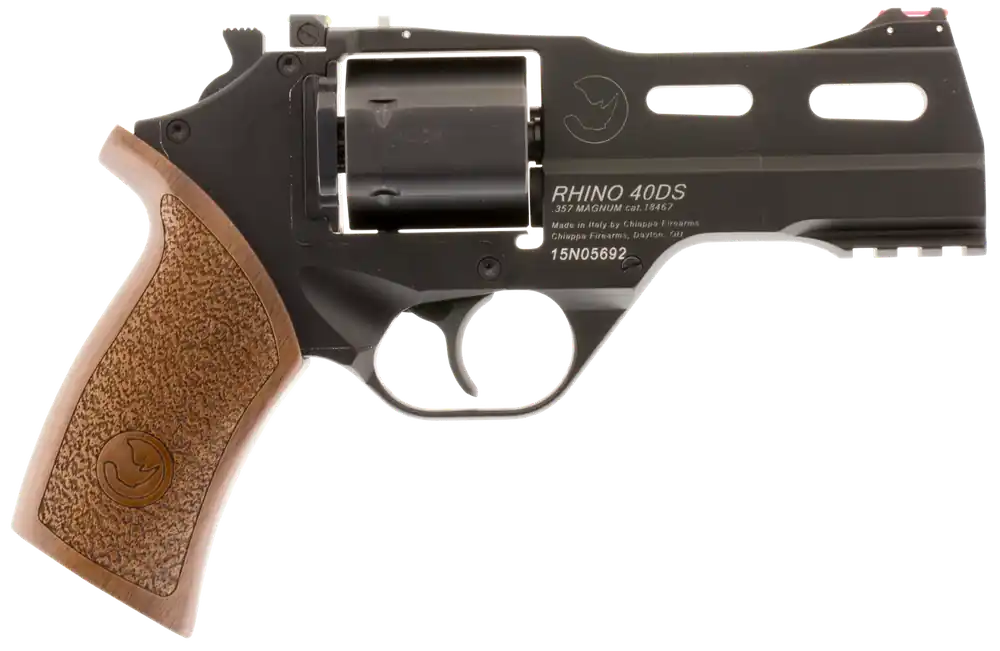 Chiappa Firearms CF340244 Rhino 40SAR *CA Compliant 357 Mag 6rd 4" Black Steel Barrel & Cylinder Black Anodized Aluminum Frame with Walnut Grip
