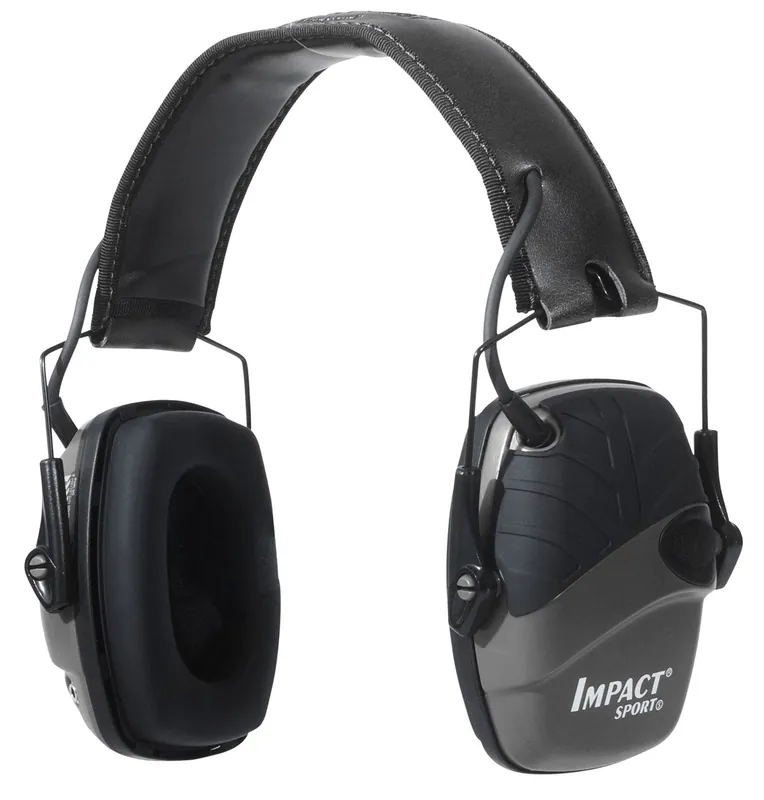 Howard Leight Impact Sport Electronic Muff 22 dB Over the Head Gray Ear Cups for Adults