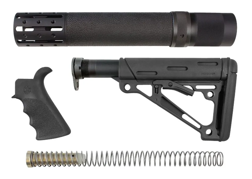 Hogue OverMolded Stock Kit Black Synthetic for AR-15, M16 Includes Rifle Length Forend & Finger Groove Grip