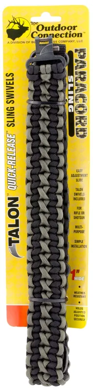 Outdoor Connection Paracord Sling 1" W x 43" L Adjustable Black w/Green Accents for Rifle/Shotgun
