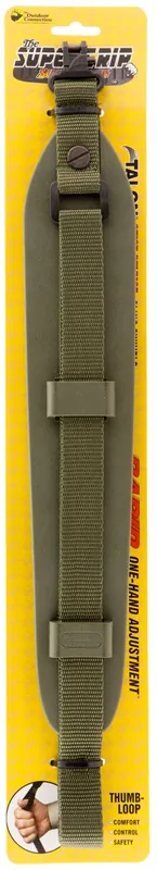 Outdoor Connection Super Grip Sling with 1" Swivels 2" W Adjustable Green Nylon