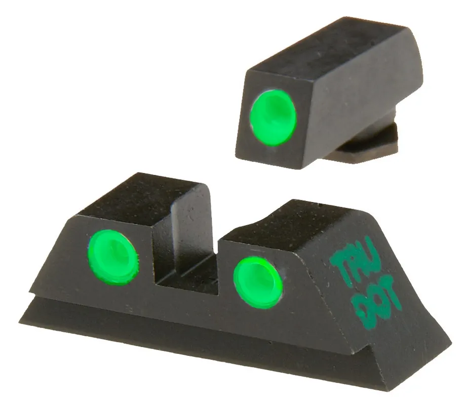Meprolight USA Mepro Tru-Dot Fixed Sights Self-Illuminated Green Tritium Front & Rear with Black Frame for Glock 43, 42, 48, 43X