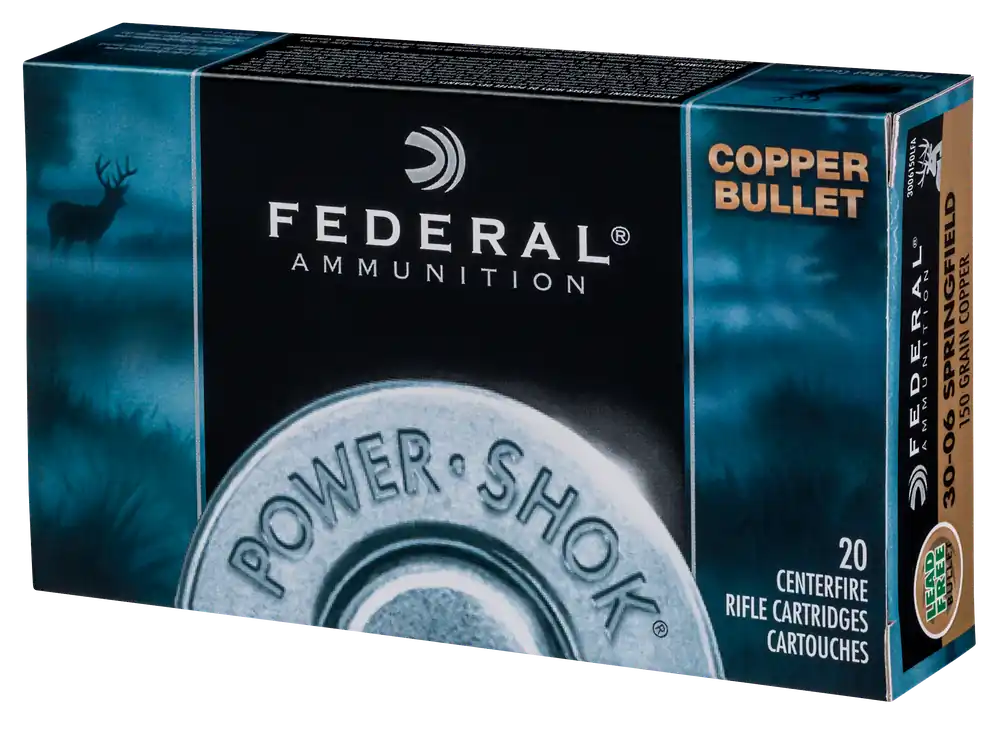 Federal Power-Shok 30-06 Springfield 150 gr Copper Hollow Point 20 Bx