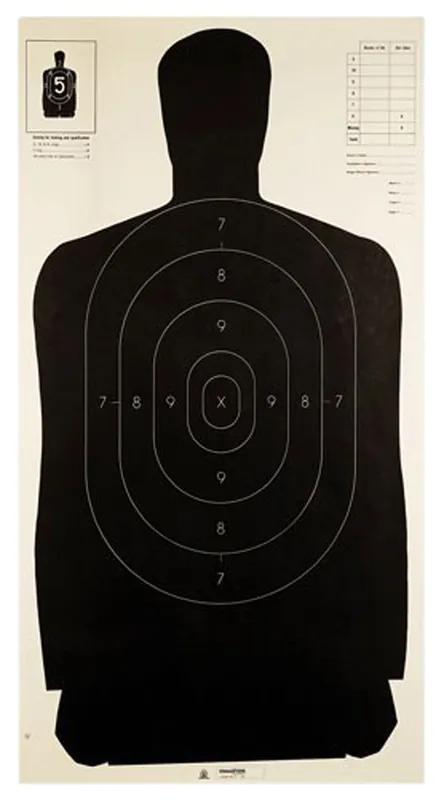 Champion Targets LE Police Silhouette B-27 Hanging Black/White 100-Package