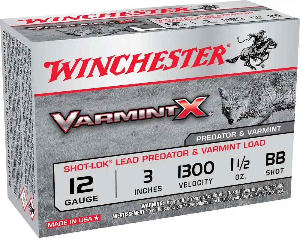 Winchester Varmint X Shot-Lok 12ga 3" 1-1/2oz BB Shot 10 Shells Per Box