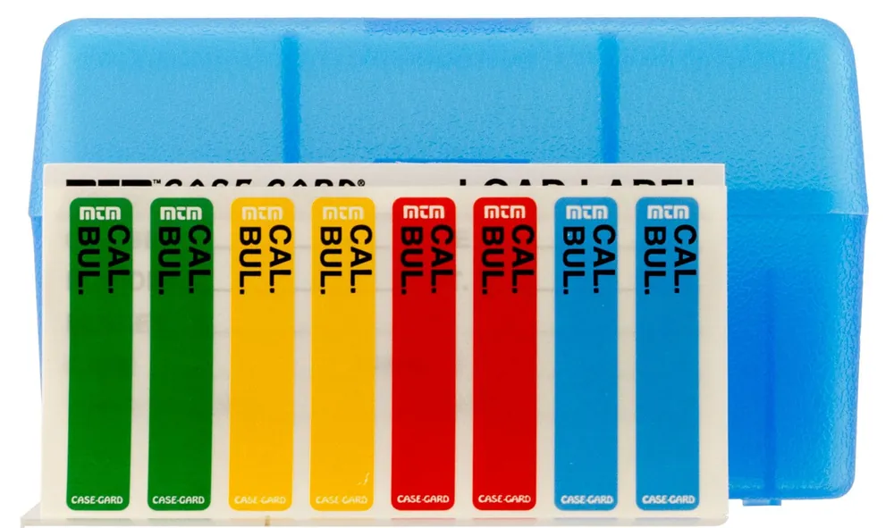 MTM Case-Gard Ammo Box Flip-Top R-50 Multi-Caliber Clear Blue Polypropylene 50rd