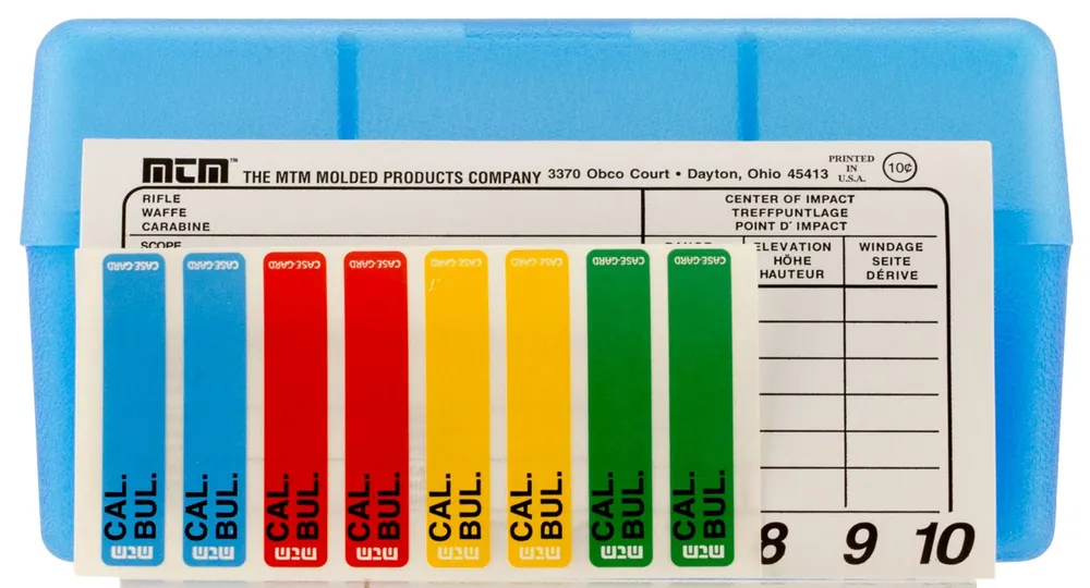 MTM Case-Gard Ammo Box Flip-Top RM-50-24 Multi-Caliber Clear Blue Polypropylene 50rd
