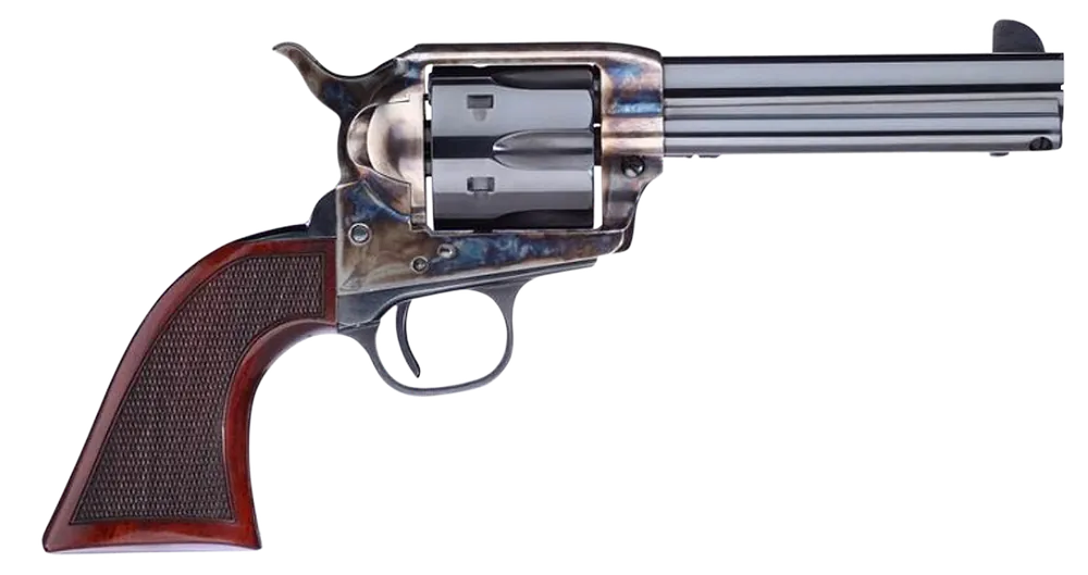 Taylors & Company 556201DE Short Stroke Smoke Wagon 45 Colt (LC) 6rd 4.75" Blued Cylinder & Barrel Color Case Hardened Steel Frame Checkered Walnut Navy Size Grip (Taylor Tuned) 556201DE