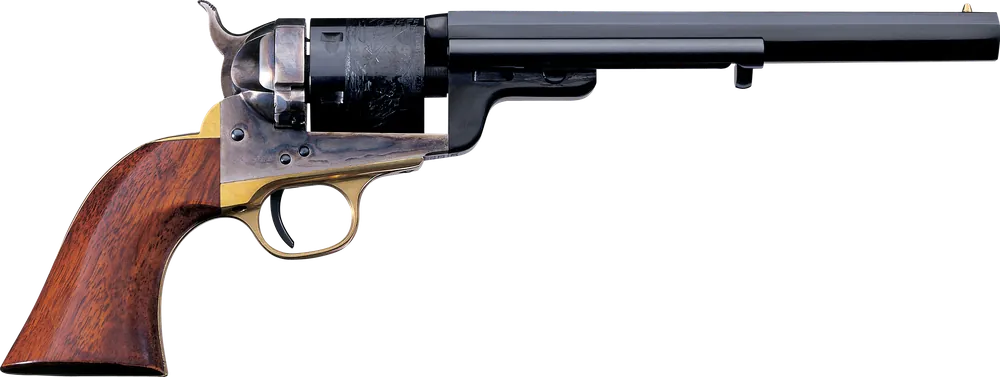Taylors & Company 550731 1851 Navy C. Mason 38 Special Caliber with 7.50" Blued Finish Barrel, 6rd Capacity Blued Finish Cylinder, Color Case Hardened Finish Steel Frame & Walnut Grip