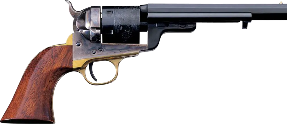 Taylors & Company 550733 1851 Navy C. Mason 38 Special Caliber with 5.50" Blued Finish Barrel, 6rd Capacity Blued Finish Cylinder, Color Case Hardened Finish Steel Frame & Walnut Grip