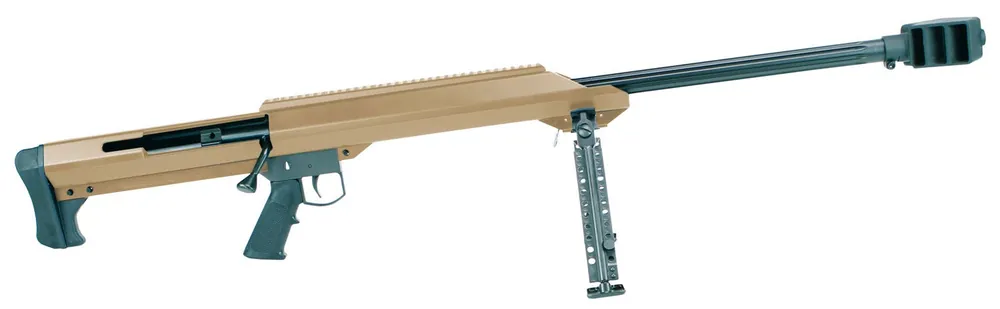 Barrett M99 Single Shot Bolt Action .50 BMG 29" Fluted Barrel w/Brake Alum Receiver Fixed Stock Bi-pod Thumb Safety FDE 14032