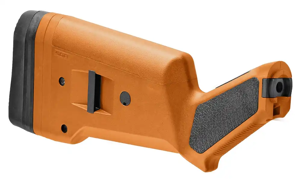 Magpul Shotgun Stock Orange Synthetic for Mossberg 500, 590, 590A1 Ambidextrous Hand