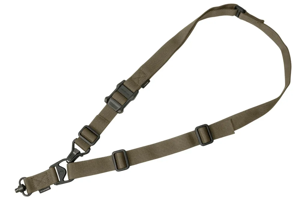 Magpul Single QD Sling GEN2 made of Nylon Webbing with Ranger Green Finish, Adjustable One-Two Point Design & QD Swivel for Rifles