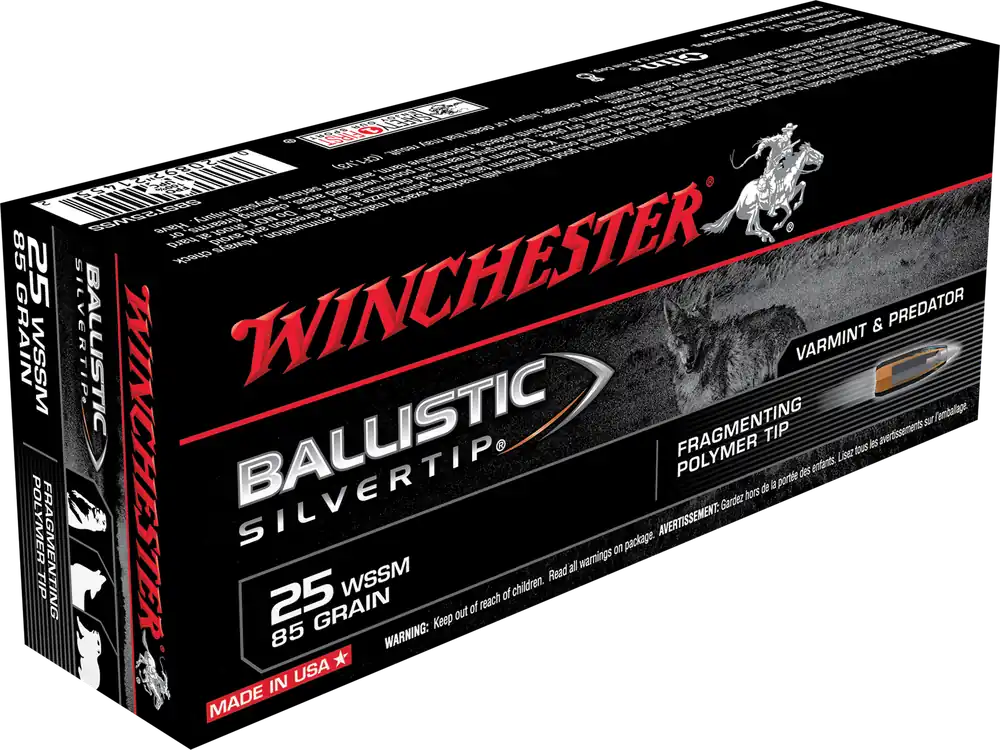 Winchester Ammo Ballistic Silvertip 25 WSSM 85 gr Fragmenting Polymer Tip 20 Bx