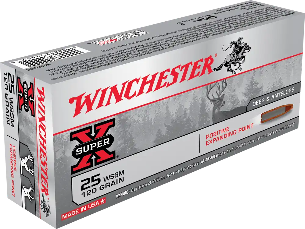 Winchester Ammo Super-X 25 WSSM 120 gr Positive Expanding Point 20 Bx