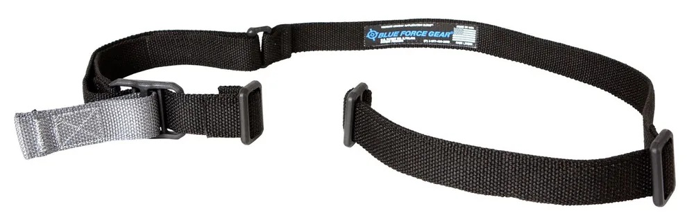 Blue Force Gear Vickers Sling made of Black Cordura with 54"-64" OAL, 1.25" W, Two-Point Design & Nylon Adjusters for Rifle & Carbines