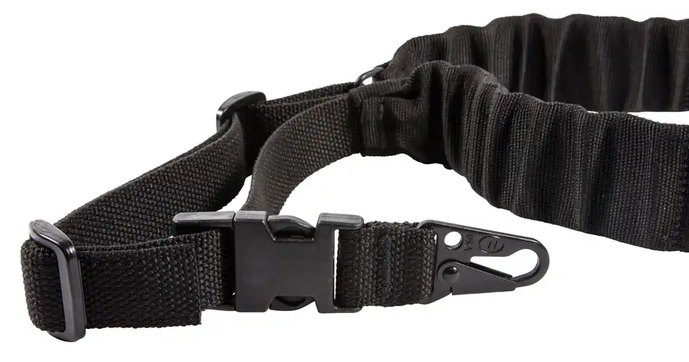 Blue Force Gear Sling made of Black Cordura with 35"-55" OAL, 2" W, Padded Bungee Single-Point Design & Snap Hook for AR Platform