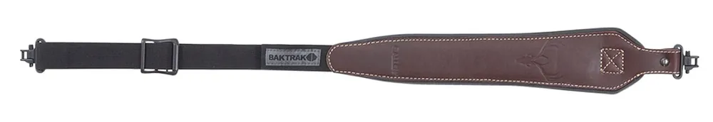 Allen Sling made of Brown Leather with BakTrak Pad, 26"-35" OAL, 1.25" W, Adjustable Design & Swivels for Rifle/Shotgun