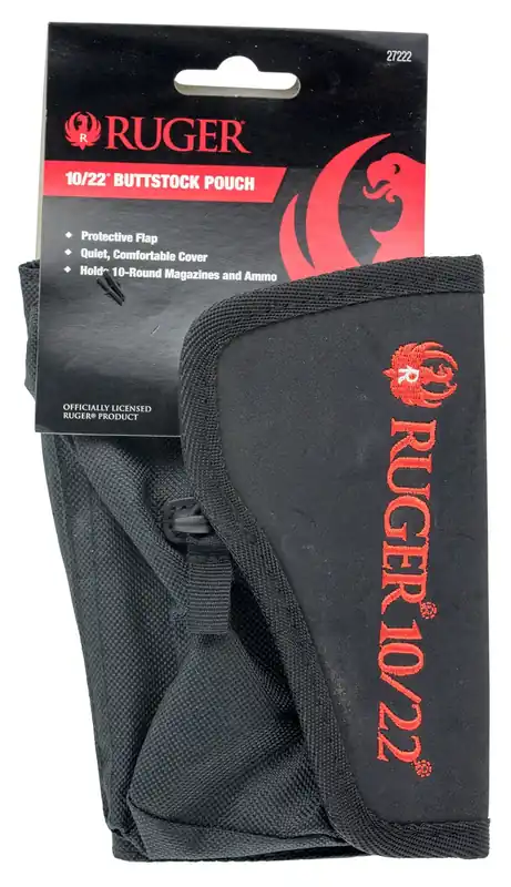 Ruger Buttstock Shell Holder Black Cordura for Ruger 10/22