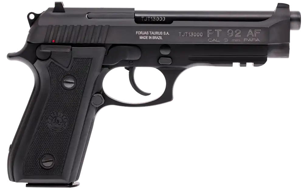 Taurus 92 9mm 17+1 5" SS Barrel Steel Slide Alum Frame Adj Rear Sight Ambidextrous Decocker Pic Rail DA/SA Black 1-920151-17