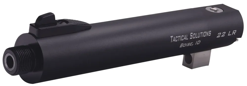 Tactical Solutions Trail-Lite Barrel 22 LR 5.50" Black Matte Finish 6061-T6 Aluminum Material with Threading & Fiber Optic Front Sight for Browning Buck Mark