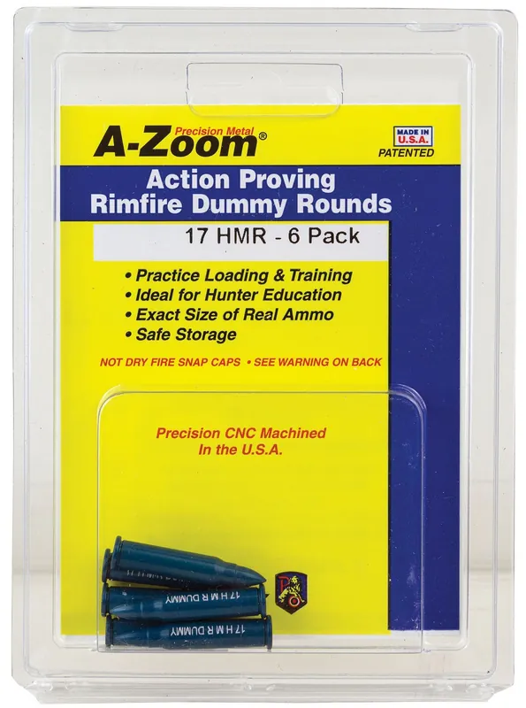 A-Zoom Rimfire Action Proving Dummy Rounds 17 HMR Aluminum 6/Pack