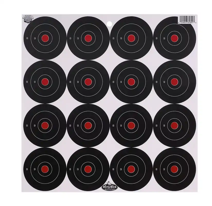 Birchwood Casey Dirty Bird 3" Bullseye Tagboard Hanging Black/White 12 PK