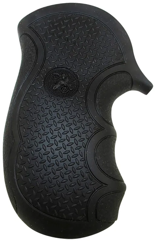 Pachmayr Diamond Pro Grip Diamond Checkering Black Rubber with Finger Grooves for Ruger LCR