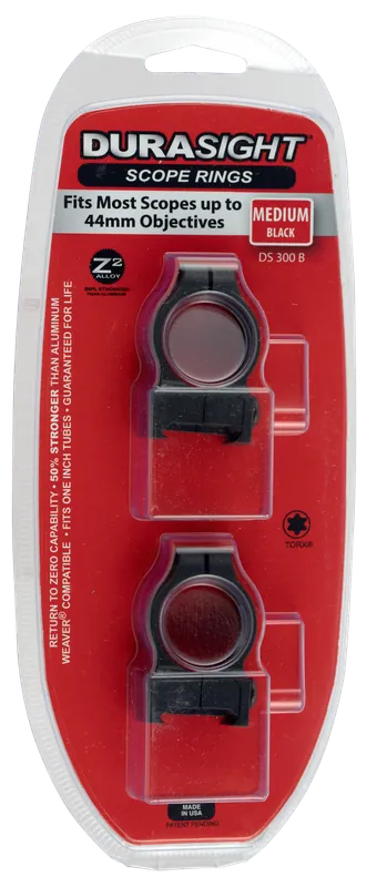 CVA DS300B DuraSight Z2 Scope Ring Set For Muzzleloader Weaver Medium 1" Tube Black Aluminum