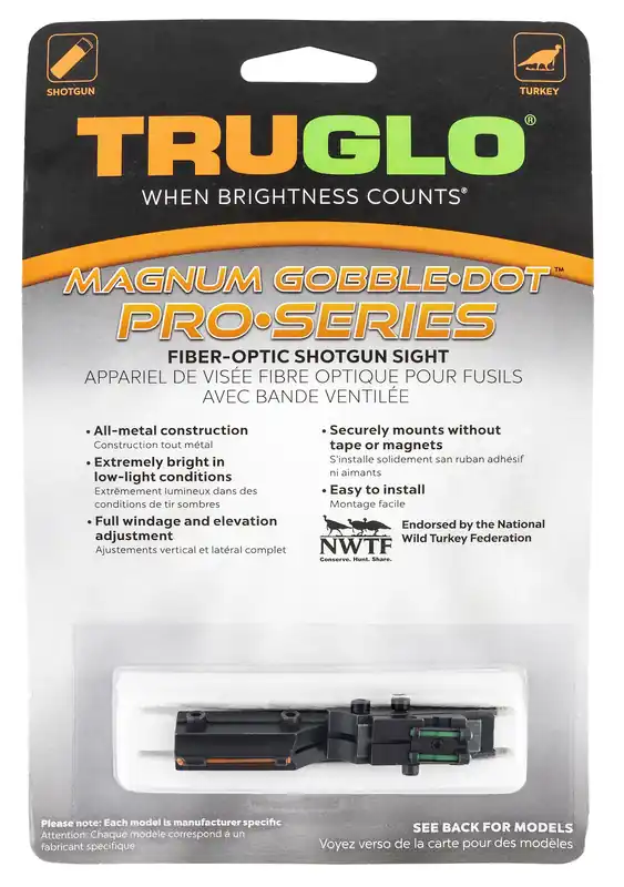 Truglo Pro Magnum Gobble-Dot Benelli Legacy, M1 Field, Montefeltro, Super Black Eagle, Vinci 12 ga Red/Green Fiber Optic Black
