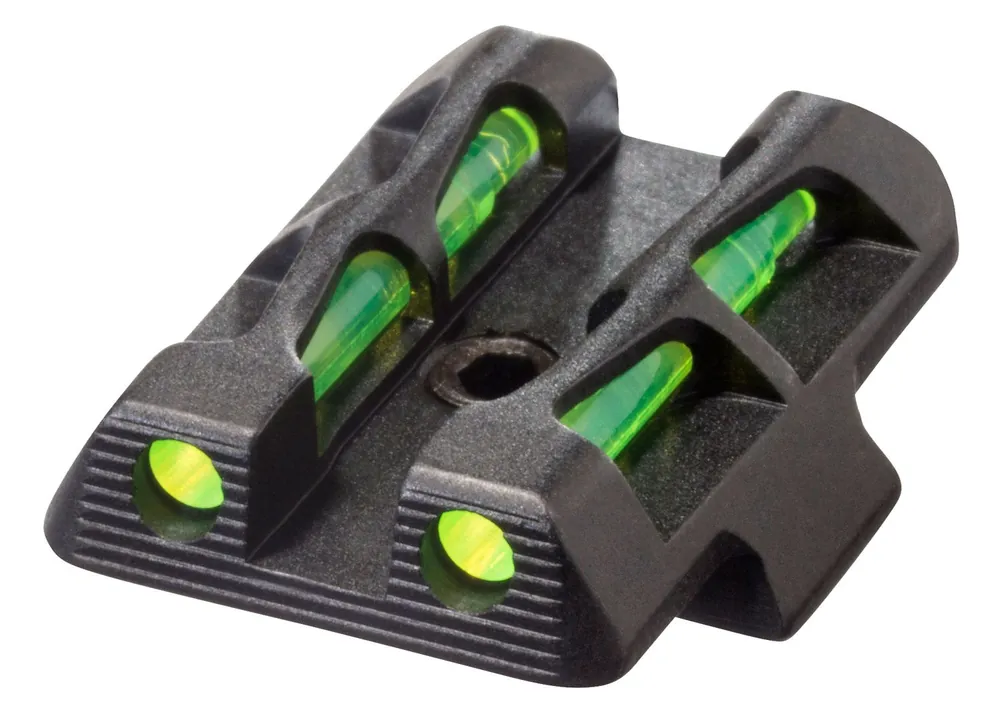 HiViz LiteWave Rear Sight Interchangeable Black, Green, Red Fiber Optic LitePipe Black Frame for Glock 42,43,43X,48