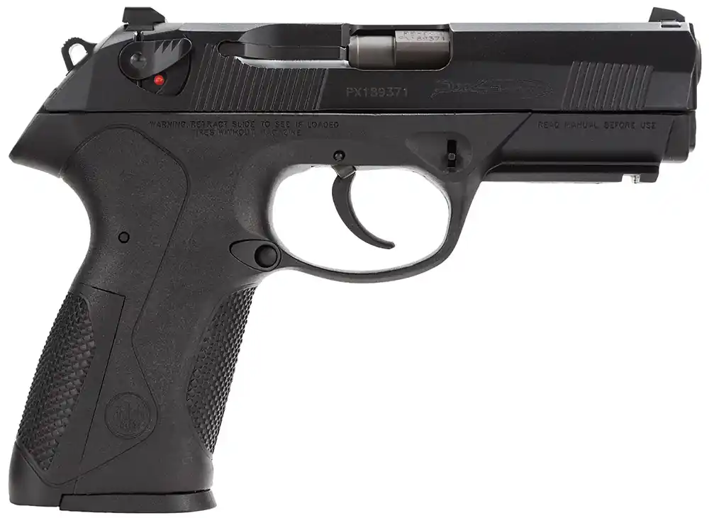 Beretta USA Px4 Storm 9mm Luger Caliber with 4" Barrel, 10+1 Capacity, Overall Black Finish, Picatinny Rail Frame, Serrated Bruniton Finish Steel Slide & Interchangeable Backstrap Grip JXF9F20