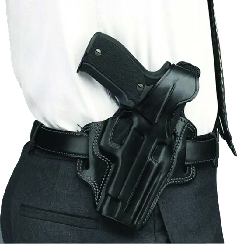 Galco Fletch High Ride Black Leather Belt S&W L Frame RH