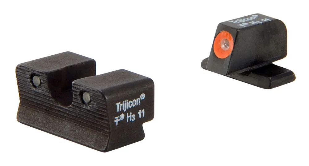 Trijicon HD Night Sight Set 3-Dot Tritium Green with Orange Outline Front, Green with Black Outline Rear Black Frame for Springfield XD-S, XD-E