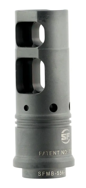 SureFire SOCOM Muzzle Brake Black DLC Stainless Steel with 3/4"-24 tpi Threads & 2.60" OAL for 338 Cal AR-Platform