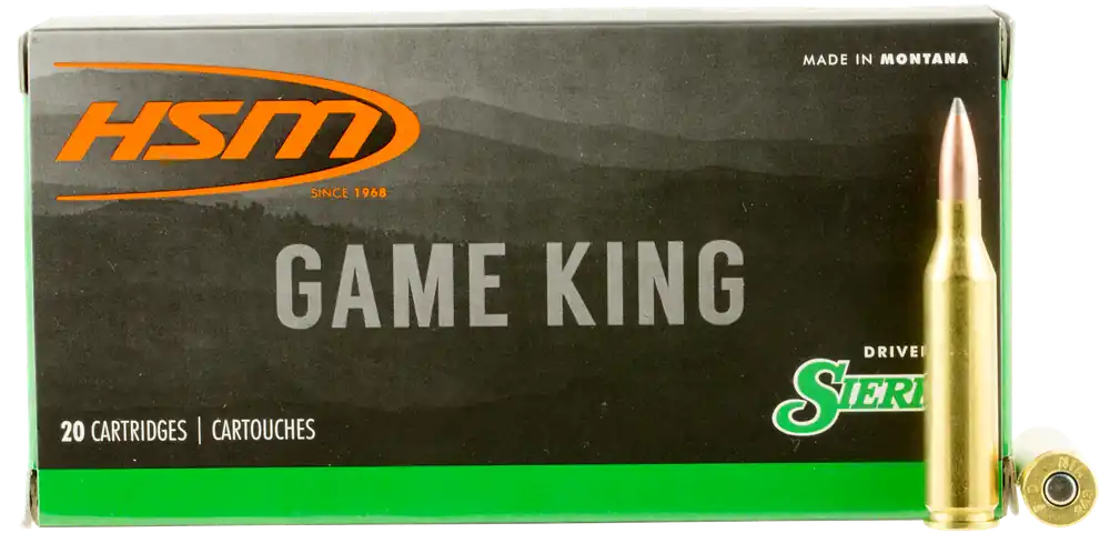 HSM Game King 243 Win 100 gr Sierra GameKing Spitzer Boat-Tail 20 Bx