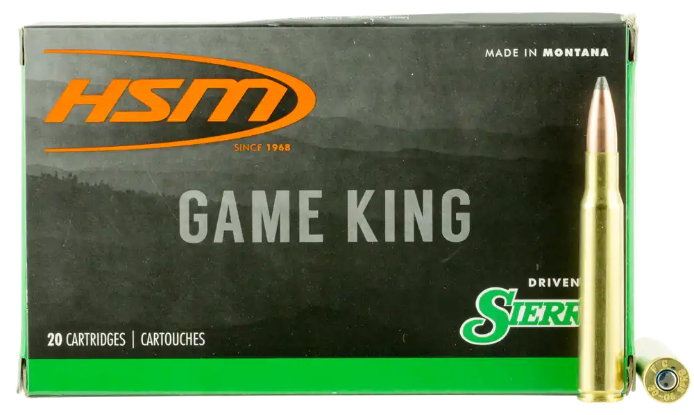 HSM Game King 30-06 Springfield 180 gr Sierra GameKing Spitzer Boat-Tail 20 Bx