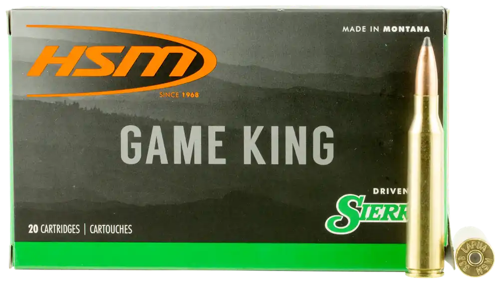 HSM Game King 338 Lapua Mag 215 gr Sierra GameKing Spitzer Boat-Tail 20 Bx