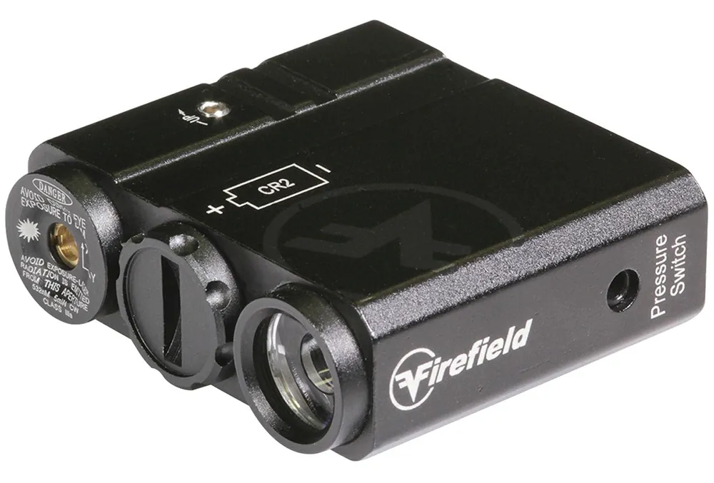 Firefield Charge 5mW Red Laser 630-650nM Wavelength (20 yds Day/300 yds Night Range)with 180 Lumens LED Light Matte Black Finish for AR-Platform Includes Pressure Pad & Battery
