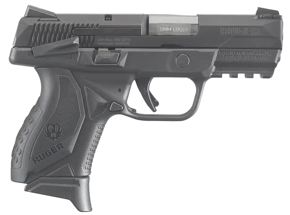 Ruger American Pistol Compact 9mm Luger 3.55" 17+1 Manual Safety Novak Sights Black 8639