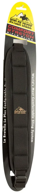 Butler Creek Comfort Stretch Sling made of Black Neoprene with Non-Slip Grippers, 20"-46" OAL, 2.50" W & Adjustable Design for Rifles