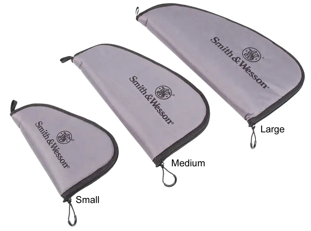 M&P Accessories 110019 Defender Handgun Case Medium Size made of Nylon with Gray Finish & Black Trim