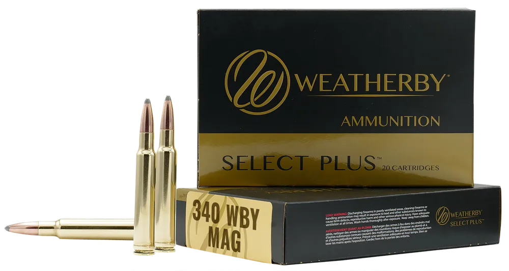 Weatherby Select Plus 340 Wthby Mag 225 gr Barnes Tipped TSX Lead Free 20 Bx