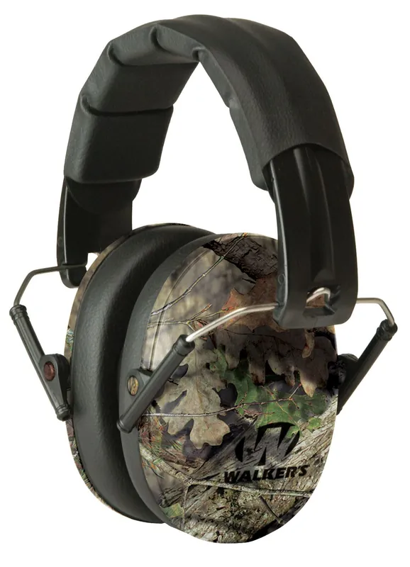 Walker‘s Pro Low Profile Muff Polymer 22 dB Folding Over the Head Mossy Oak Ear Cups, Adult