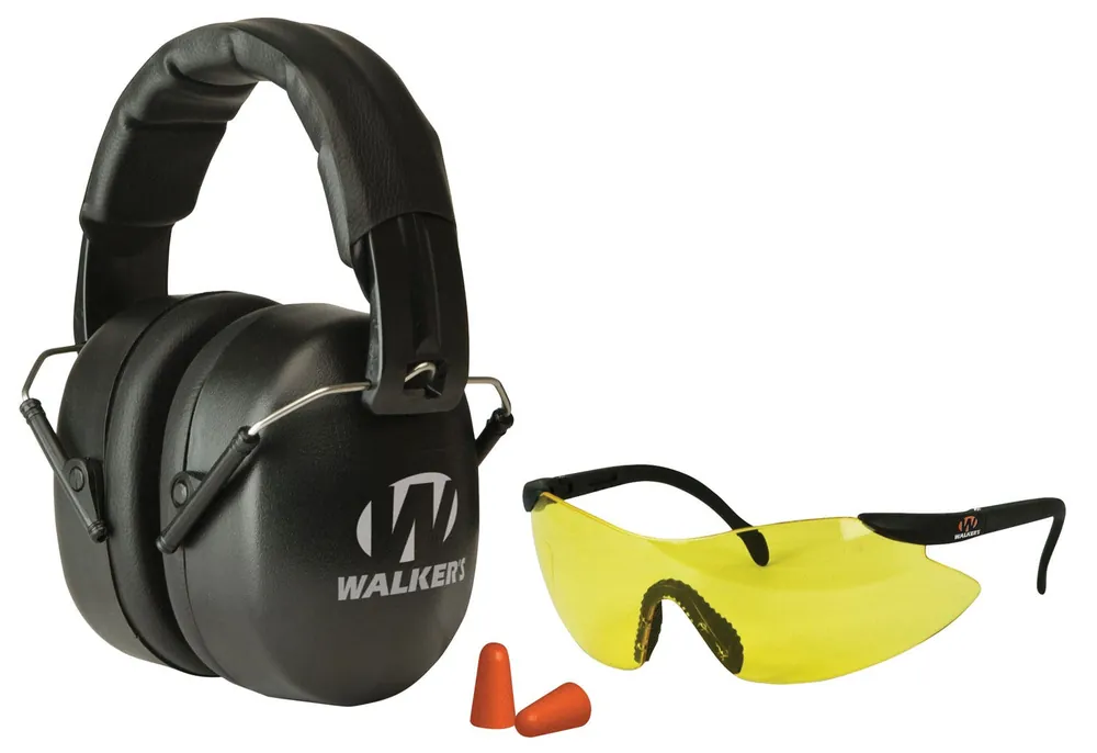 Walker‘s EXT Range Shooting Muff Combo Kit 30 dB Over the Head , 31 dB Earplugs