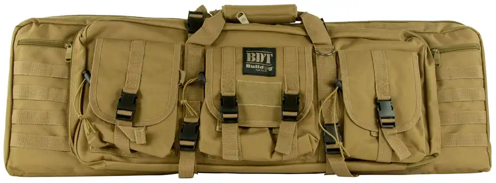 Bulldog BDT60-37T Tactical Double Rifle Case 37 Tan Nylon "
