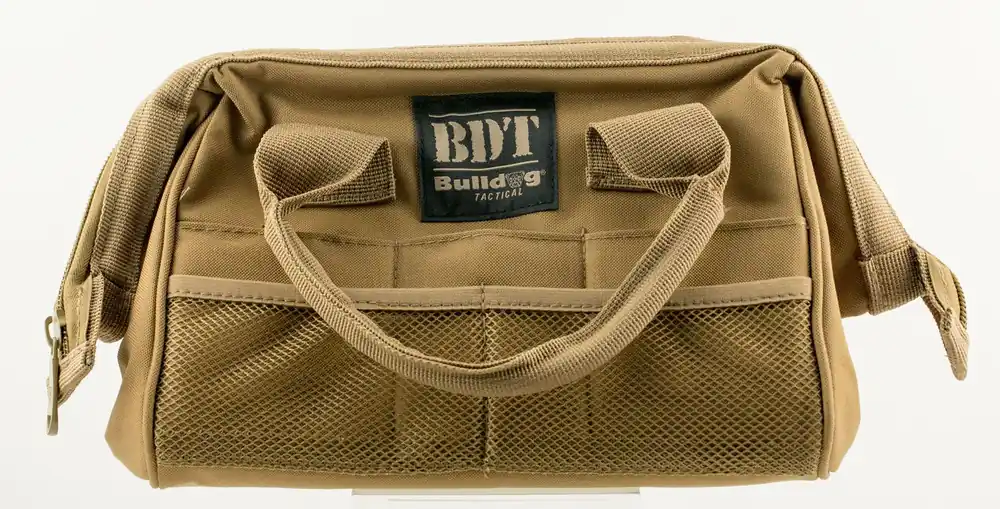 Bulldog Ammo Bag Tan with Steel Frame & Heavy-Duty Zipper