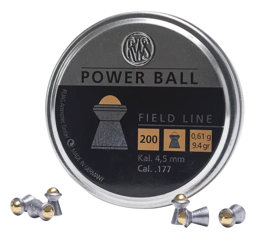 RWS/Umarex 2317414 Power Ball .177 Pellet Steel/Lead Domed Pellet 200 Per Tin