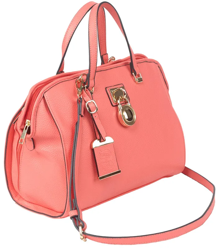 Bulldog Satchel Purse w/Holster Coral Leather Most Sm Pistols & Revolvers Ambidextrous Hand