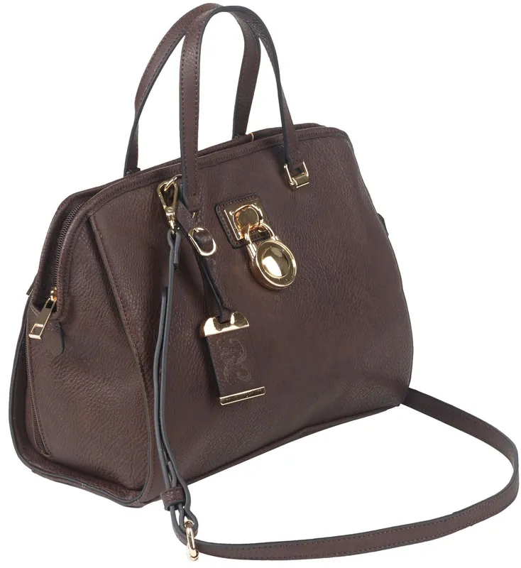 Bulldog Satchel Style Purse Chocolate Brown Leather Satchel Most Sm Pistols & Revolvers Ambidextrous Hand